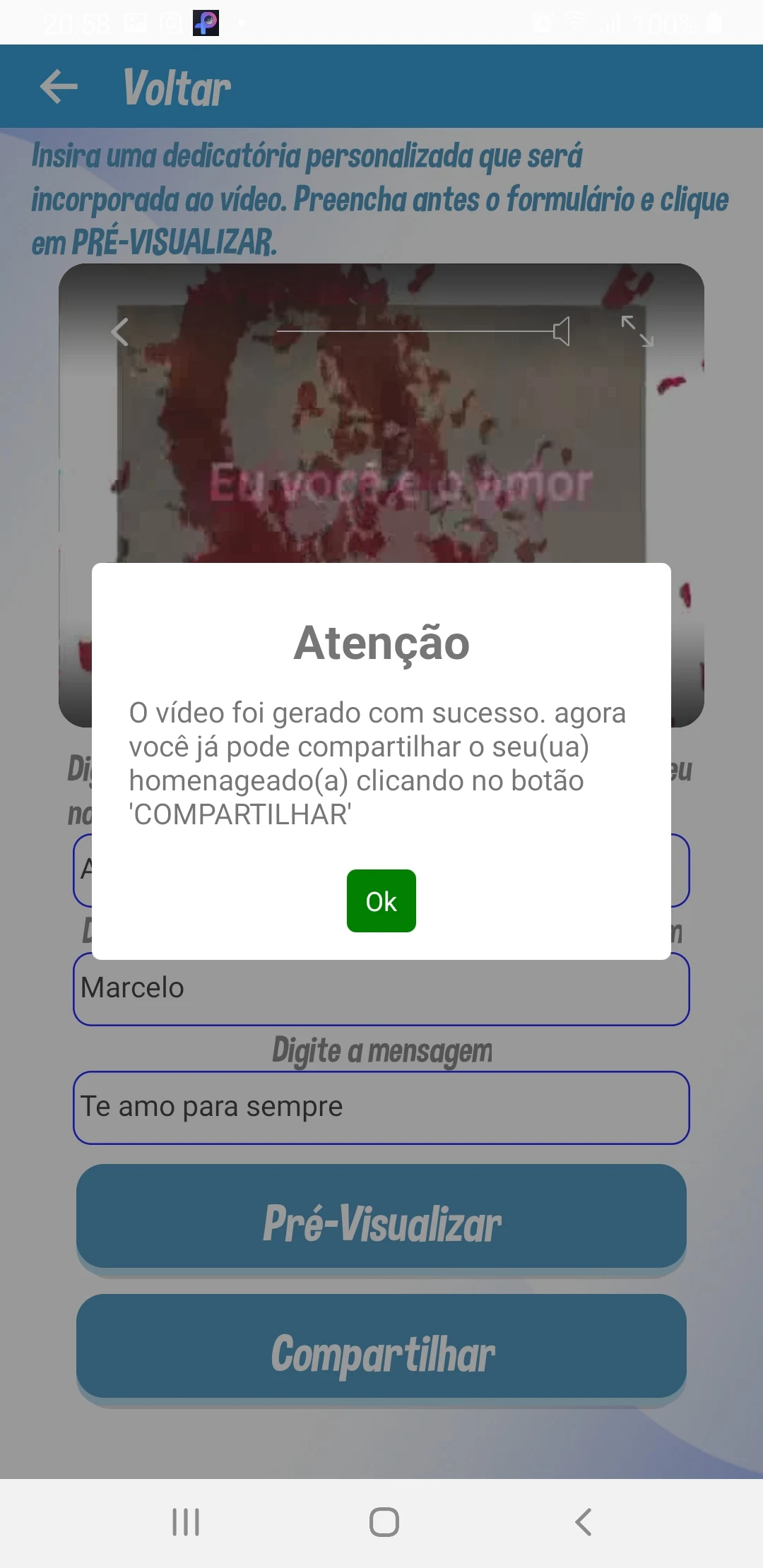VideoMensagens Personalizadas screenshot