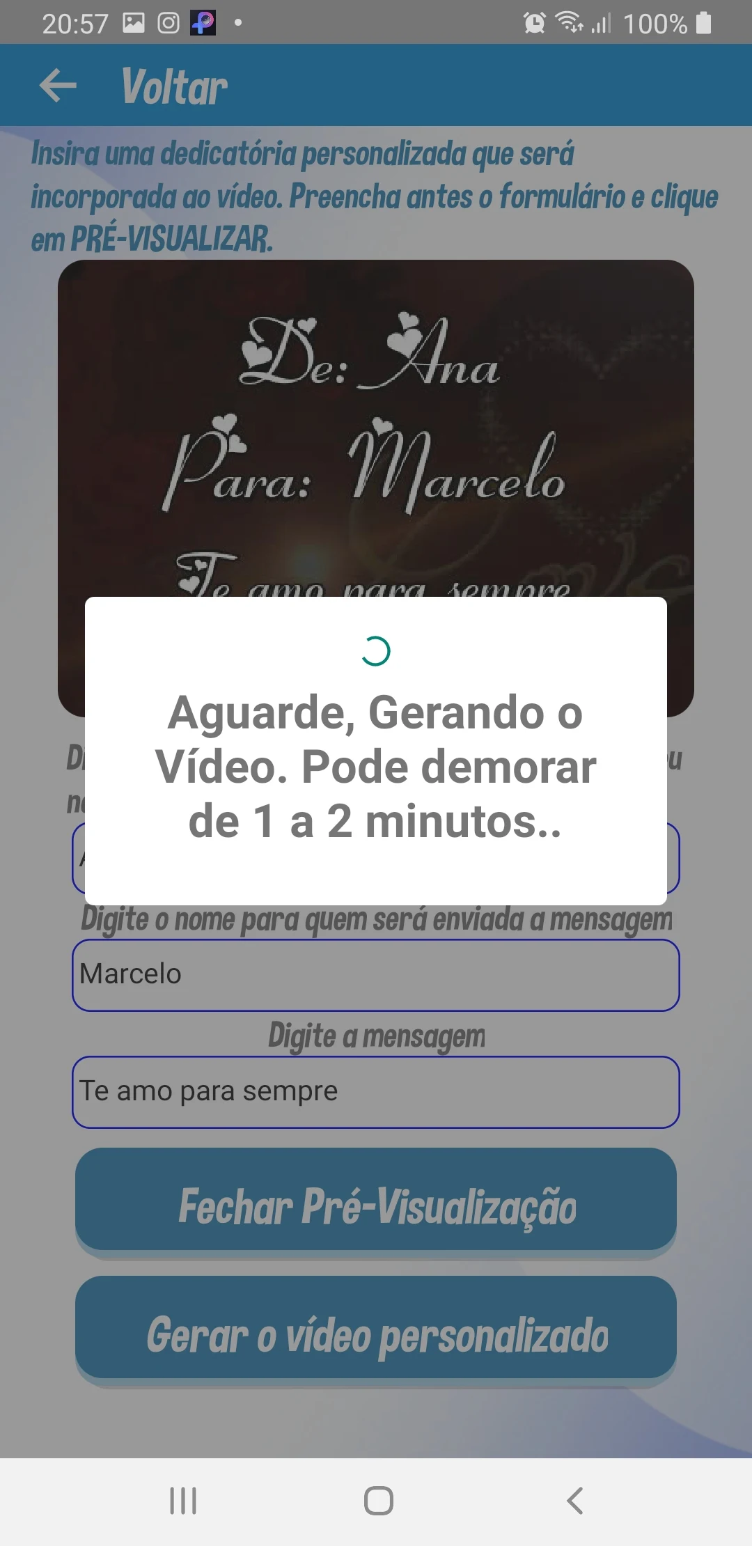 VideoMensagens Personalizadas screenshot